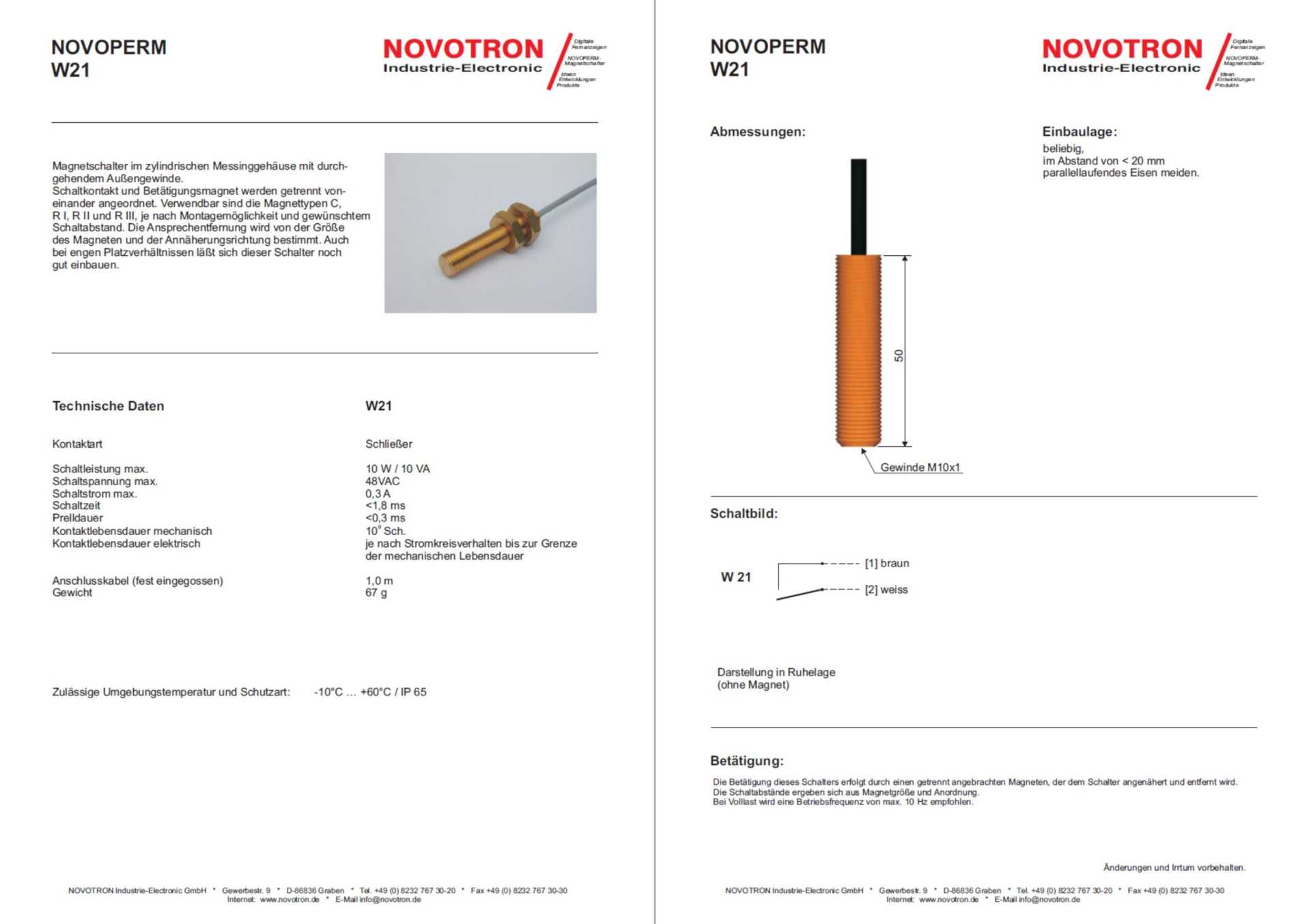 NOVOPERM W21 – Datenblatt-Vorschau