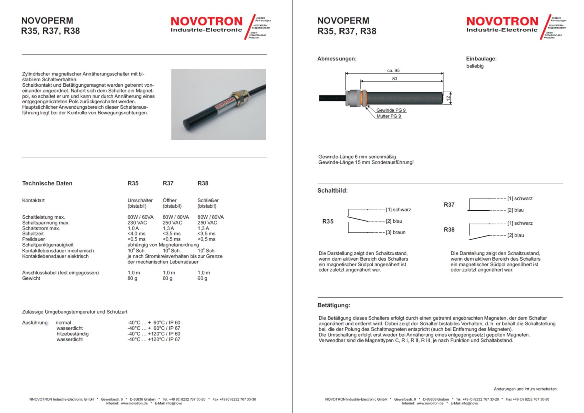 NOVOPERM R35 / R37 / R38 – Datenblatt-Vorschau